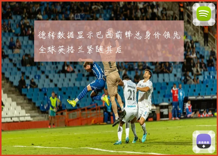 德转数据显示巴西前锋总身价领先全球英格兰紧随其后